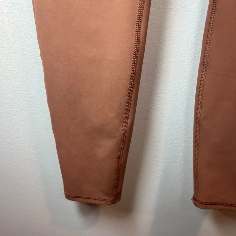 Avalanche High Waisted Cargo Legging Pants Brown Terracotta Pockets Hiking Small